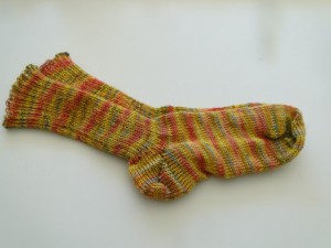 The resulting Navajo Churro socks.