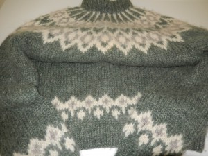 a hand knit sweater from real lopi plates