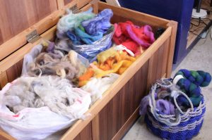  My trunk of wool. I included sheep, goat, llama, camel, silk, cotton and grass.